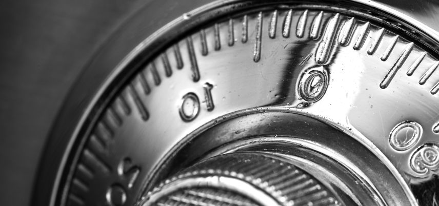 close up of combination lock