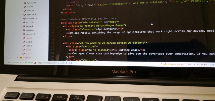 computer screen with colorful code
