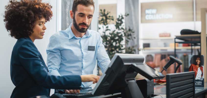 retail man and woman at point of sale