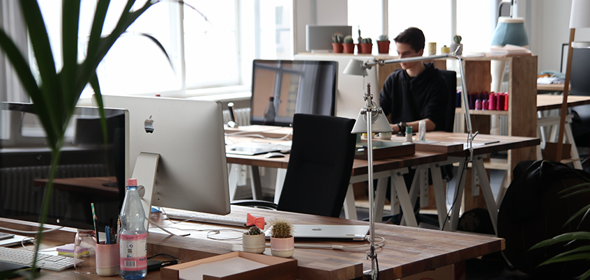 Office Desks with Macbook Monitors