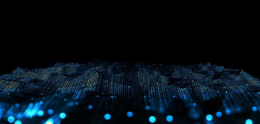 black background blue light grid