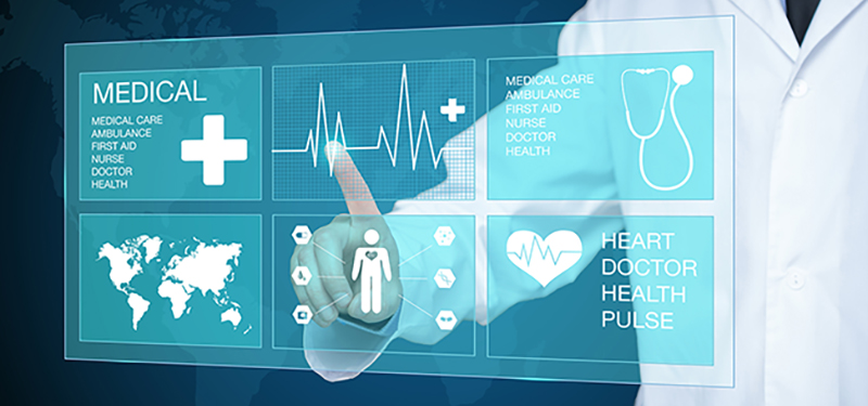 medical icons on a touchscreen