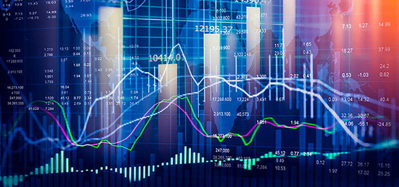 overlapping layers of graphs and charts