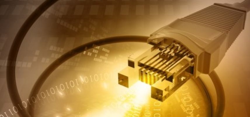 light coming out of the end of a cable, gold background