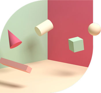 colorful 3-d shapes