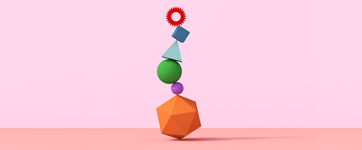 colorful 3-d shapes stacked