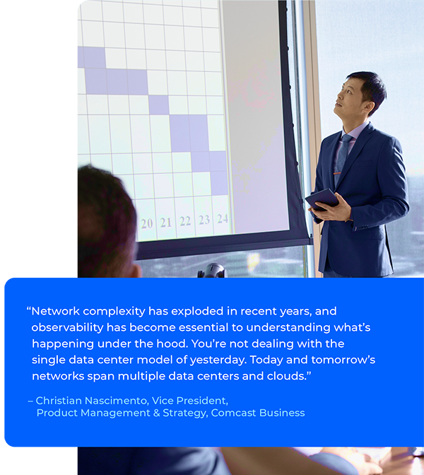 Quote and image of man giving presentation